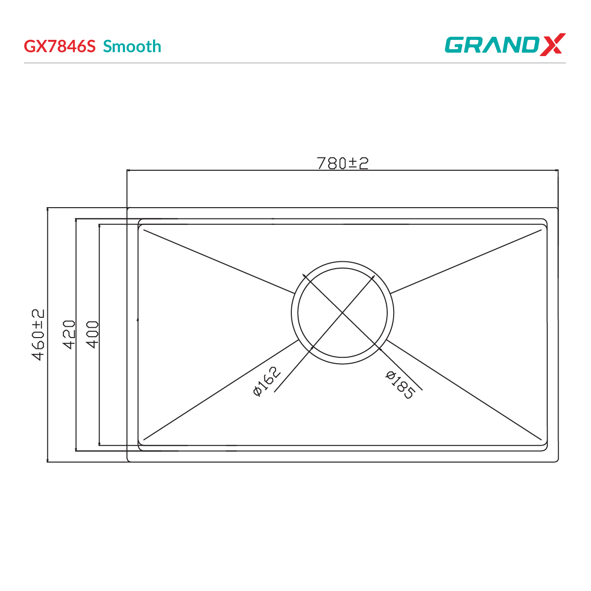 Chậu rửa bát GX7846S smooth – ảnh 2