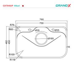 Chậu rửa bát GX7848JP Hikari ảnh 2