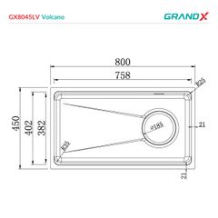 Chậu rửa bát GX8045LV Volcano ảnh 2