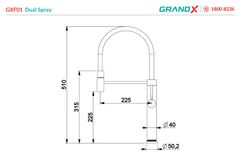 Vòi rửa bát dây rút GXF01 Dual Spray ảnh 8