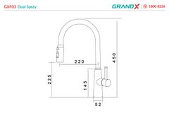 Vòi rửa bát dây rút GXF03 Dual Spray ảnh 8