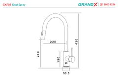 Vòi rửa bát dây rút GXF05 Dual Spray ảnh 7