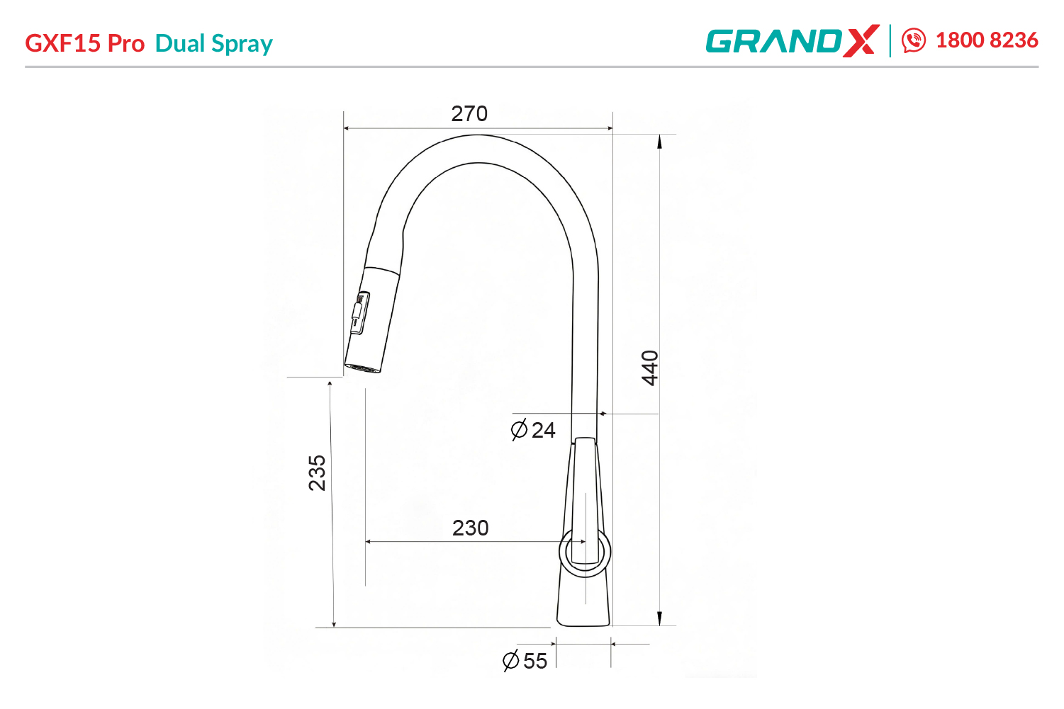 Vòi rửa bát GXF15Pro Dual Spray – ảnh 2