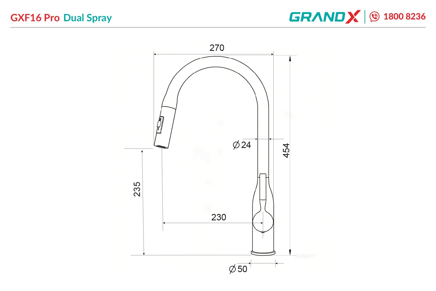 Vòi rửa bát GXF16Pro Dual Spray – ảnh 2