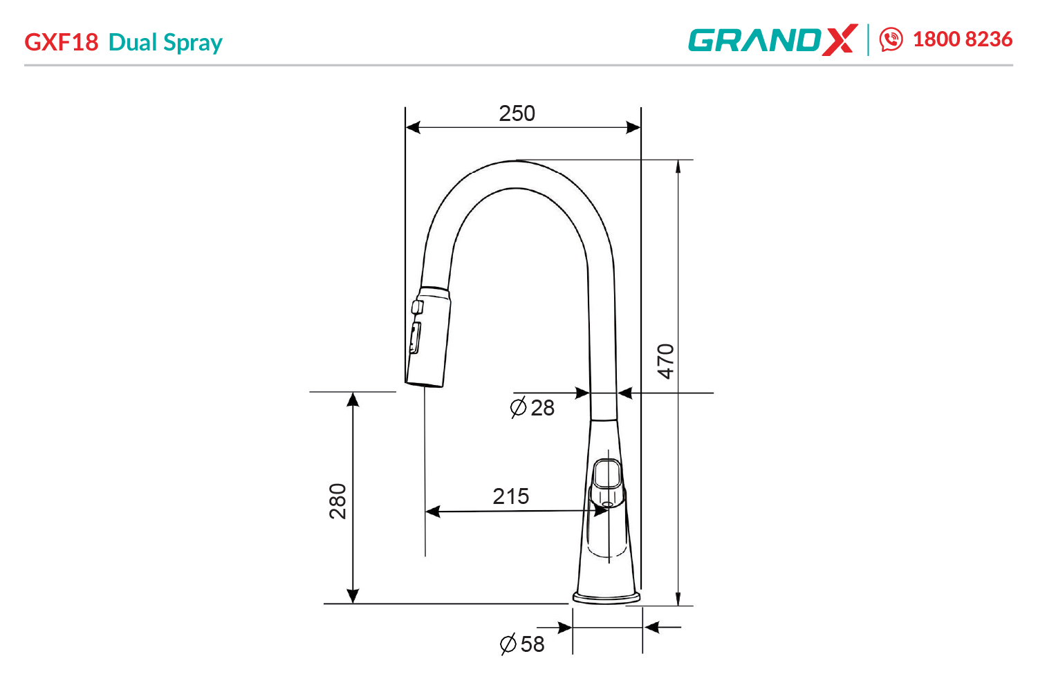 Vòi rửa bát GXF18 Dual Spray – ảnh 2