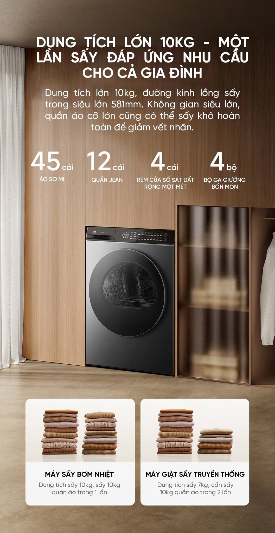 Máy giặt Xiaomi Mijia MJ103 H100MJ103, giặt 10kg, 27 chương trình giặt – ảnh 5