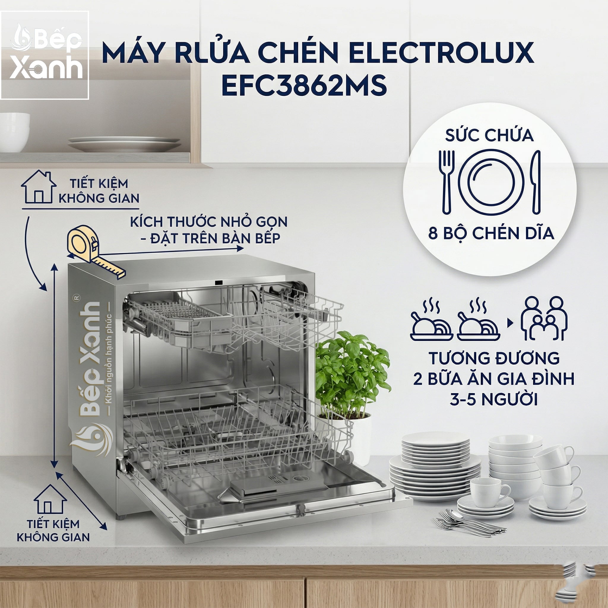 EFC3862MS | Máy Rửa Chén Electrolux 8 Bộ (Màu Bạc) - Công Nghệ AirDry – ảnh 5
