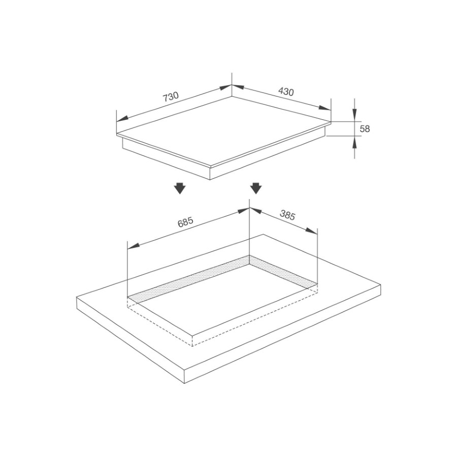 Bếp từ 2 vùng nấu 73cm Malloca EcoKitchen MI73TWES - Thiết kế bếp từ Malloca MI73TWES: kính DuraGlass hoàn thiện mờ Bếp từ 2 vùng nấu 73cm Malloca EcoKitchen MI73TWES - Thiết kế bếp từ Malloca MI73TWES: kính DuraGlass hoàn thiện mờ