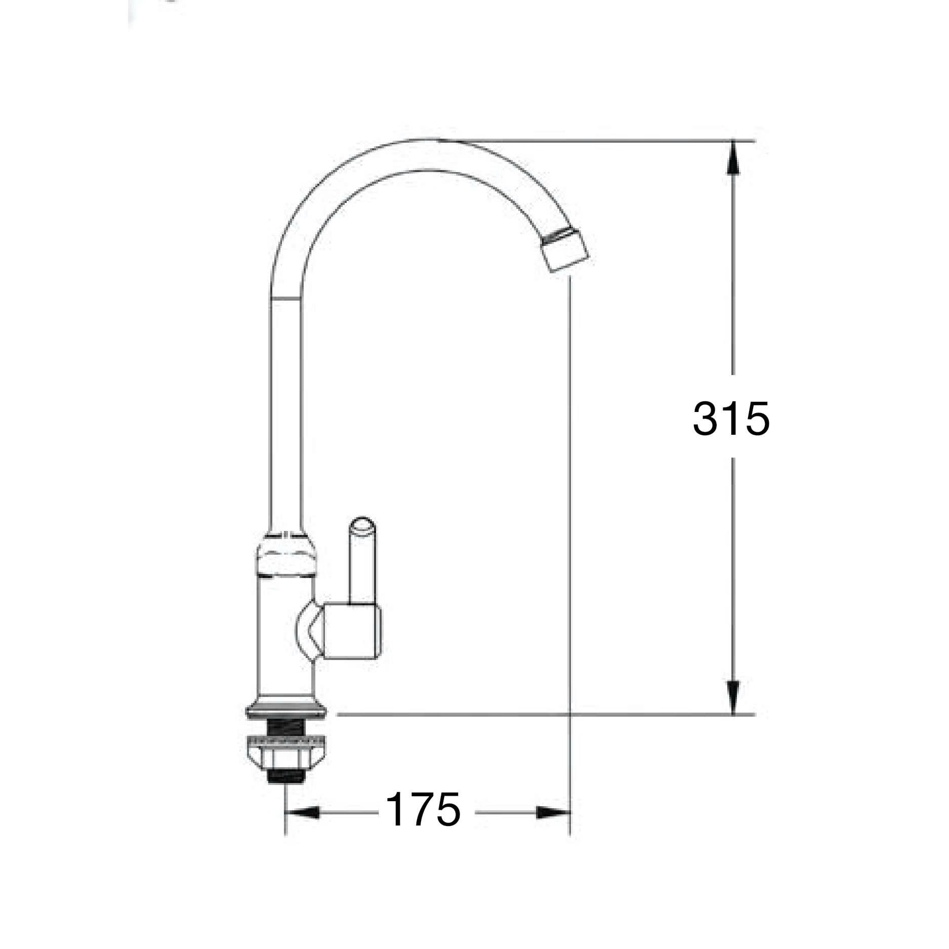 Vòi rửa chén lạnh mạ Chrome Malloca K3102CBA – ảnh 6