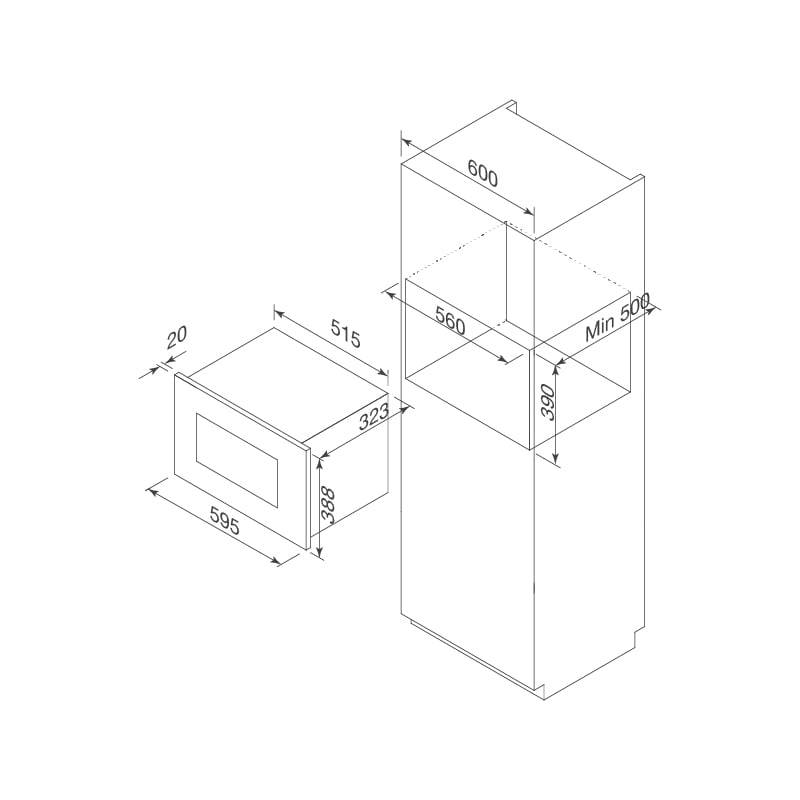 Lò vi sóng âm tủ dung tích 20L Malloca MW820ECO - Tổng quan lò vi sóng Malloca MW820ECO