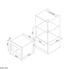 Tủ rượu độc lập âm tủ 1 vùng nhiệt độ 60cm 54L Malloca MWC22S ảnh 5
