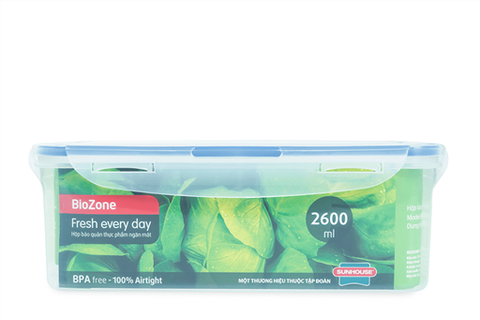 Hộp bảo quản thực phẩm ngăn mát biozone 2600ML KB-CO2600P