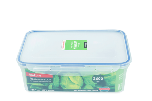 Hộp bảo quản thực phẩm ngăn mát biozone 2600ML KB-CO2600P – ảnh 2