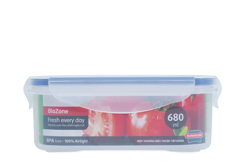 Hộp bảo quản thực phẩm ngăn mát biozone 680ML KB-CO680P – ảnh 2