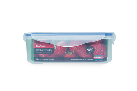 Hộp bảo quản thực phẩm ngăn mát biozone 980ML KB-CO980P