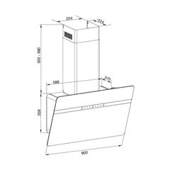 Máy hút mùi áp tường dạng nghiêng 80cm Malloca MC80ECO ảnh 4