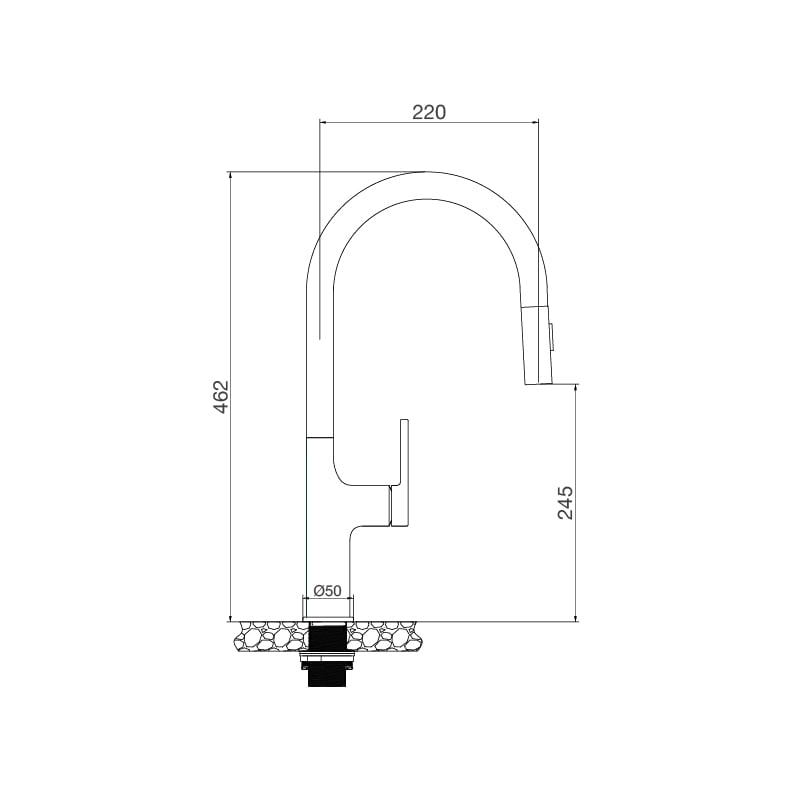 Vòi rửa chén nóng lạnh dây rút inox 304 Malloca K1726SS - Kích thước và phối chậu Vòi rửa chén nóng lạnh dây rút inox 304 Malloca K1726SS - Kích thước và phối chậu