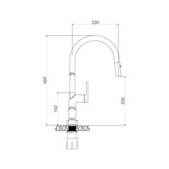 Vòi rửa chén nóng lạnh dây rút đồng thau chrome Malloca K2203CR ảnh 5