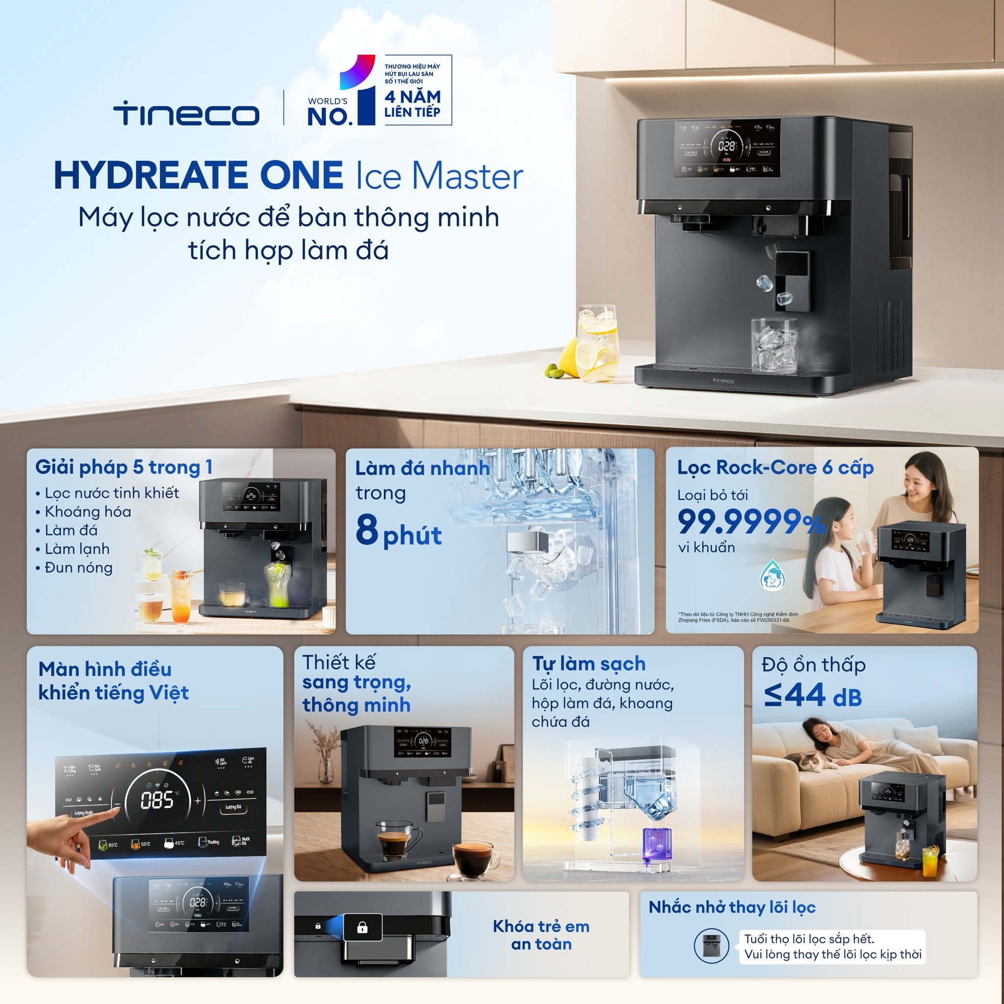 Máy hút bụi lau nhà Tineco HYDRATE ONE Ice Master – ảnh 2