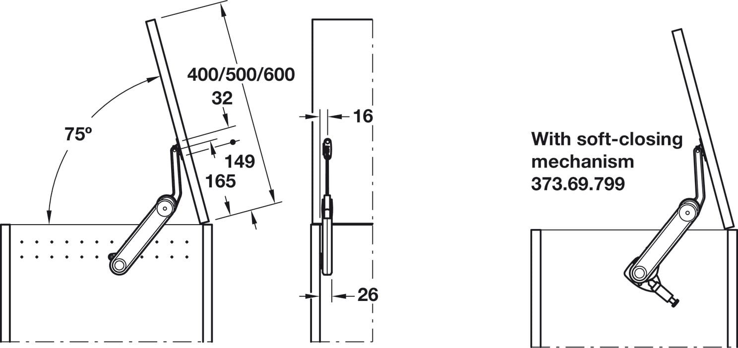 Tay nâng rương MAXI UP 3675H Hafele 373.85.702 – ảnh 6