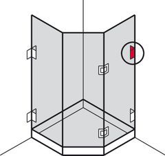 Kẹp Kính - Tường Nhà Tắm 90º Có Đế Hafele 981.00.542 ảnh 4