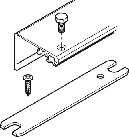 Concepta connec.track silv.1 do.55/650mm Hafele 408.30.243