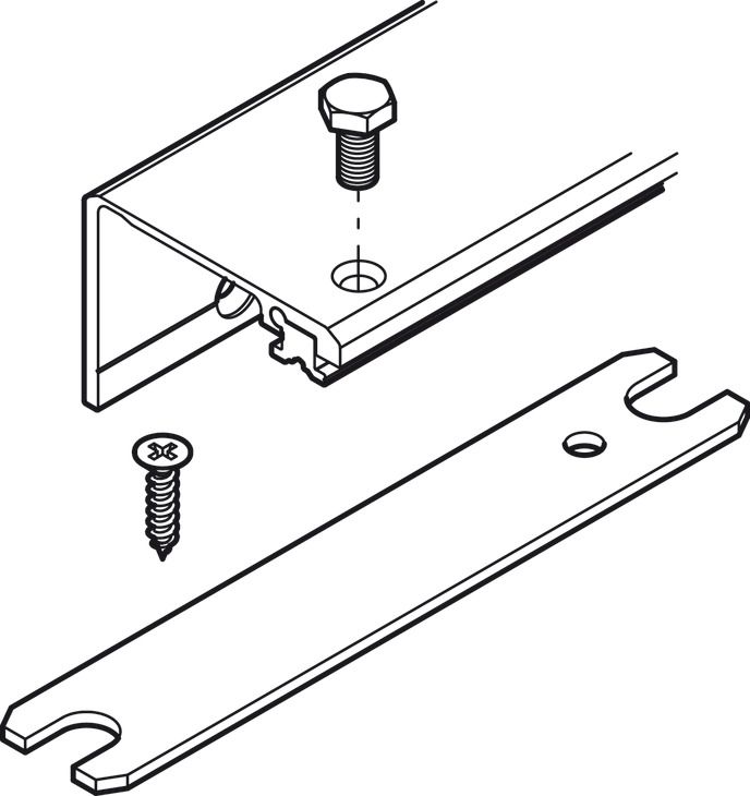 Concepta connec.track silv.1 do.55/650mm Hafele 408.30.243