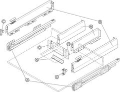Drawer side Matrix BoxP ant.16/115/500mm Hafele 513.01.325 ảnh 3