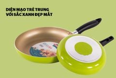 Cặp chảo nhôm trơn cạn Sunhouse PHI 18 + 24 (xanh - sampanh) ảnh 6