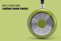 Cặp chảo nhôm trơn cạn Sunhouse PHI 18 + 24 (xanh - sampanh) ảnh 8