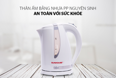 Ấm siêu tốc nhựa Sunhouse SHD1300 trắng ảnh 8