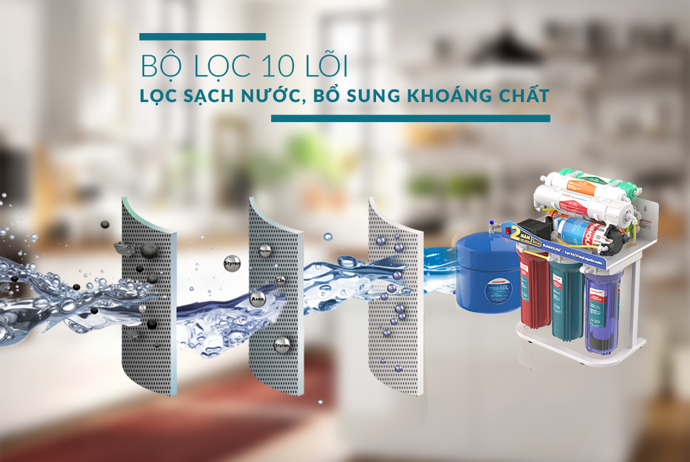Máy lọc nước r.o không vỏ Sunhouse 10 lõi SHA88117KV – ảnh 7