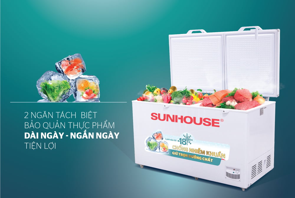 Tủ đông 2 ngăn 2 cánh Sunhouse SHR-F2272W2 – ảnh 7
