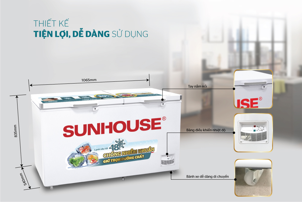 Tủ đông 2 ngăn 2 cánh Sunhouse SHR-F2272W2 – ảnh 8