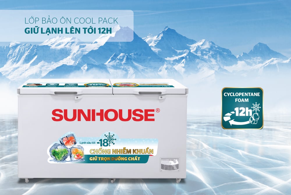 Tủ đông 2 ngăn 2 cánh Sunhouse SHR-F2572W2 – ảnh 4