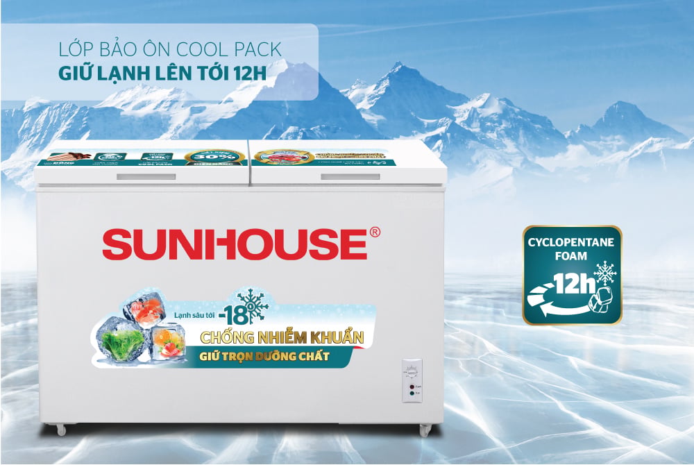 Tủ đông 2 ngăn 2 cánh Sunhouse SHR-F2412W2 – ảnh 4