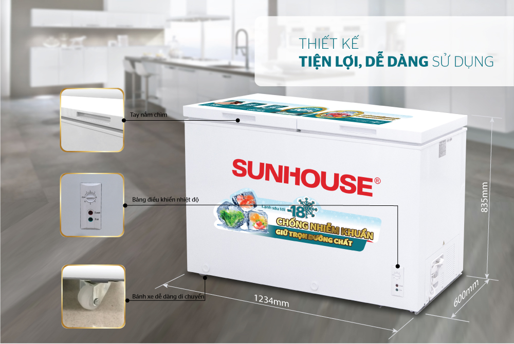 Tủ đông 2 ngăn 2 cánh Sunhouse SHR-F2412W2 – ảnh 8