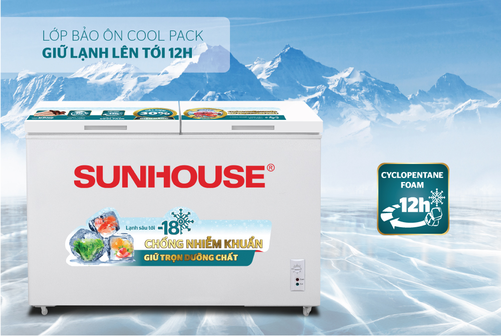 Tủ đông 2 ngăn 2 cánh Sunhouse SHR-F2362W2 – ảnh 4