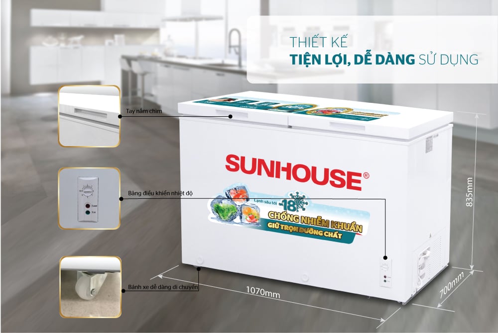 Tủ đông 2 ngăn 2 cánh Sunhouse SHR-F2362W2 – ảnh 8