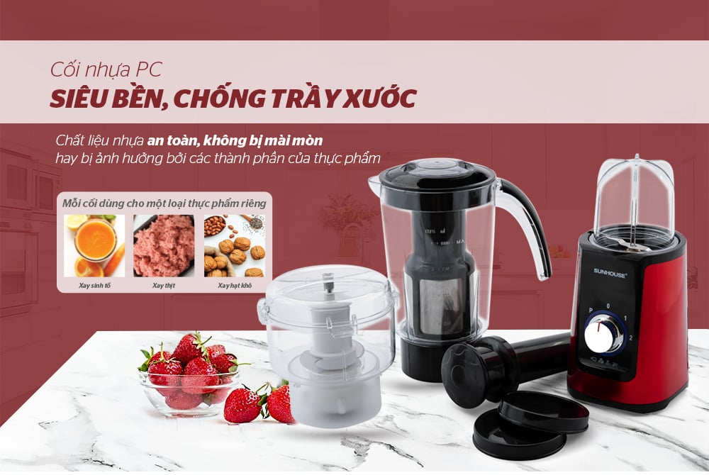 Máy xay sinh tố đa năng Sunhouse SHD5322R đỏ – ảnh 4