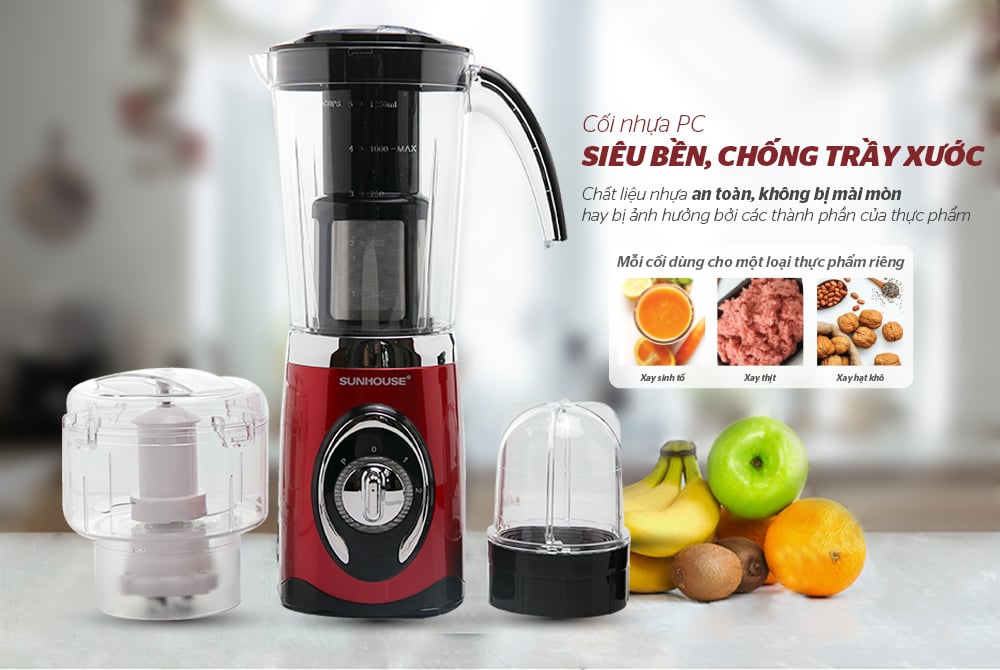 Máy xay sinh tố đa năng Sunhouse SHD5323R đỏ – ảnh 3