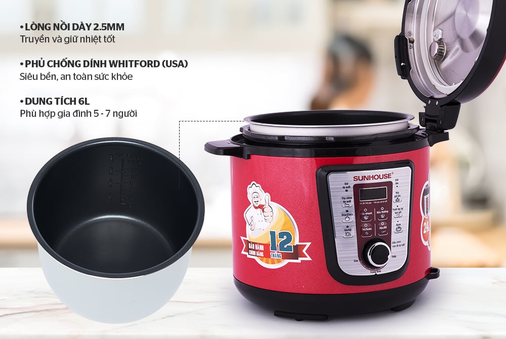 Nồi áp suất điện tử đa năng Sunhouse SHD1767 – ảnh 7