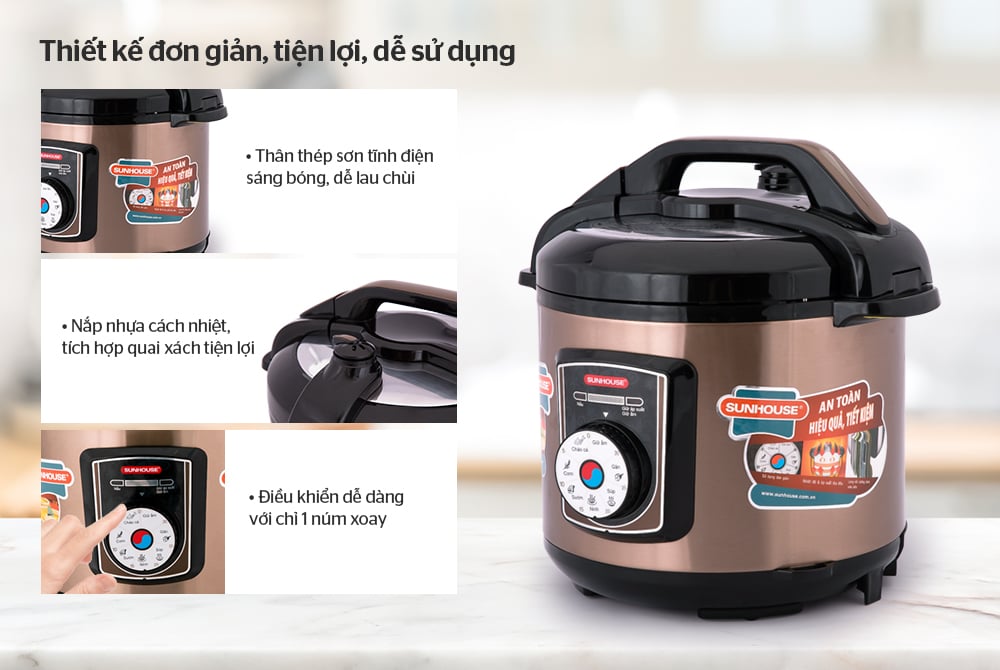 Nồi áp suất điện đa năng Sunhouse SHD1756 – ảnh 7