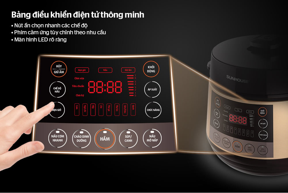 Nồi áp suất điện tử đa năng 5L Sunhouse SHD1570 – ảnh 8