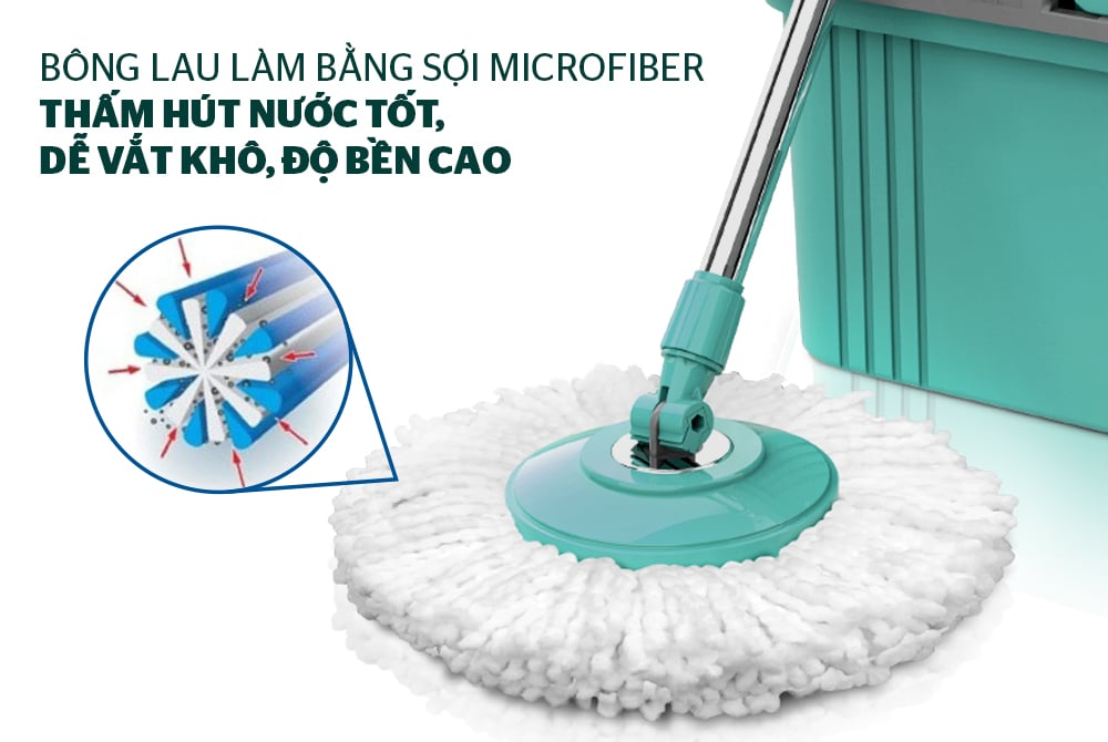 Bộ lau nhà xoay 360 độ Sunhouse KS-CL330S – ảnh 8
