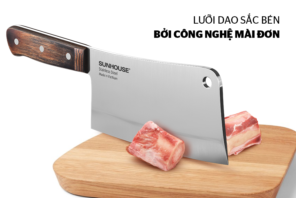 Dao chặt chuôi gỗ pakka Sunhouse KS-KN180CS – ảnh 4
