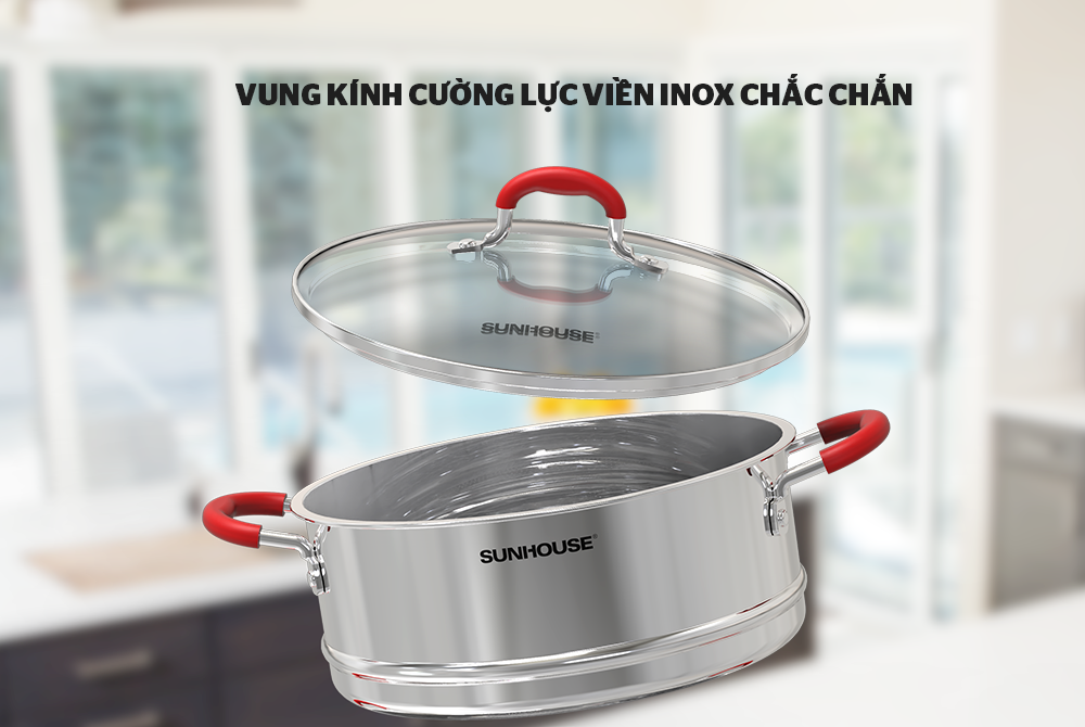 Bộ nồi xửng inox 5 đáy Sunhouse SHG507-28 – ảnh 4