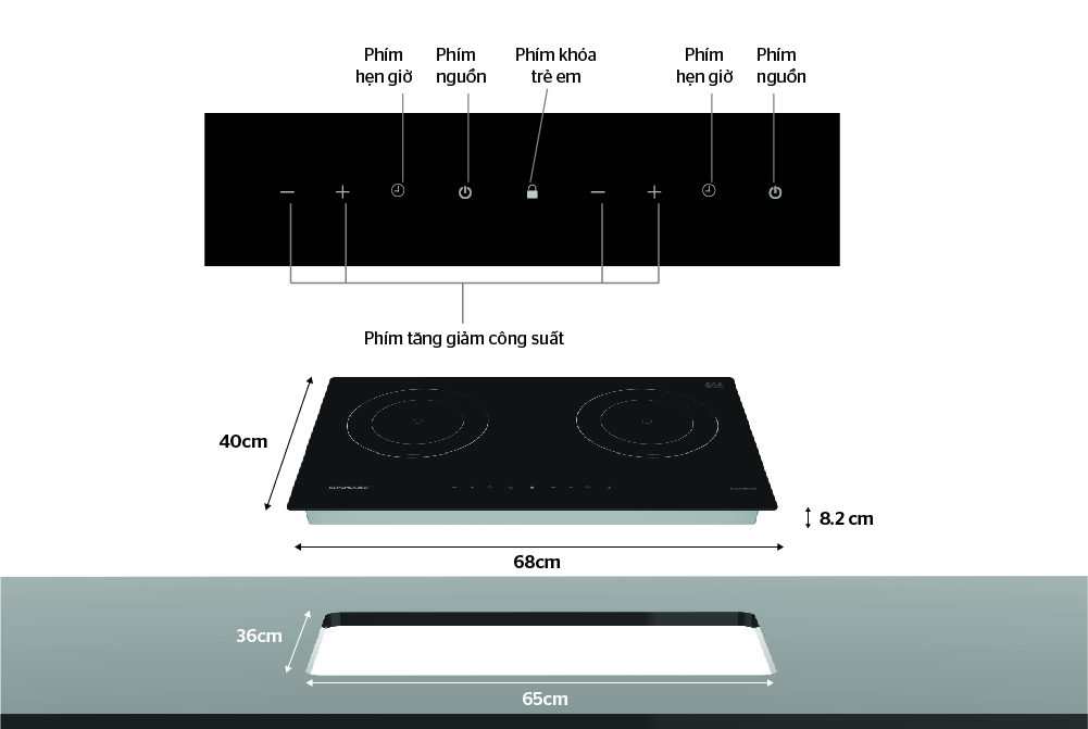 Bếp đôi điện từ Sunhouse SHB34-CS – ảnh 7