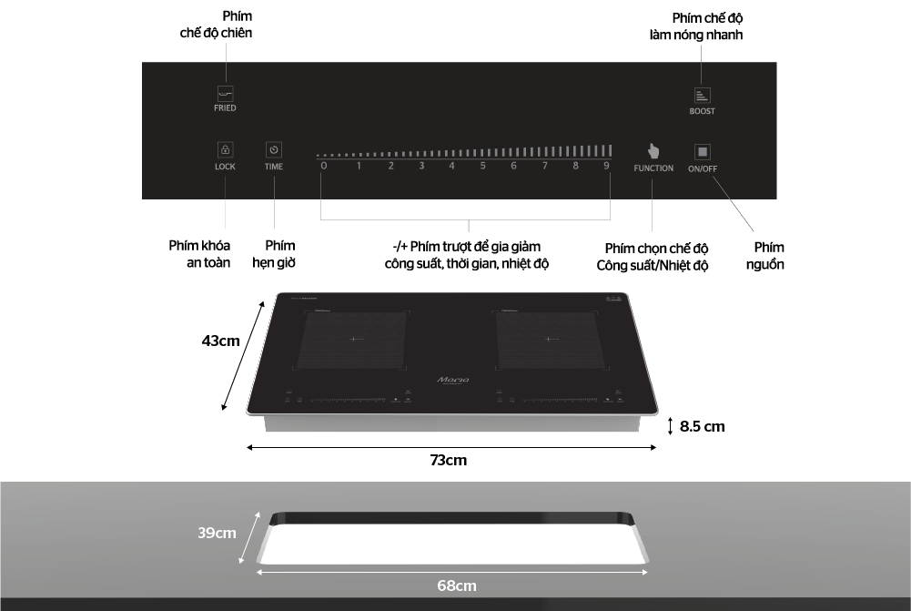 Bếp đôi điện từ Sunhouse Mama MMB666-PLUS – ảnh 8