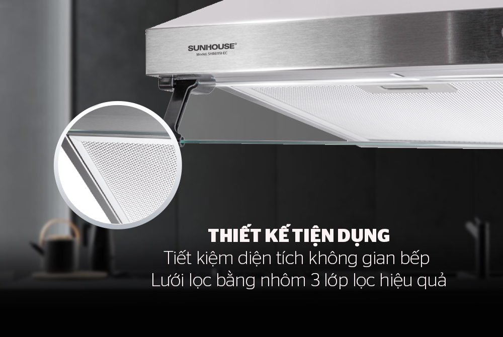 Hút mùi kính thẳng Sunhouse SHB6115I-EC – ảnh 8
